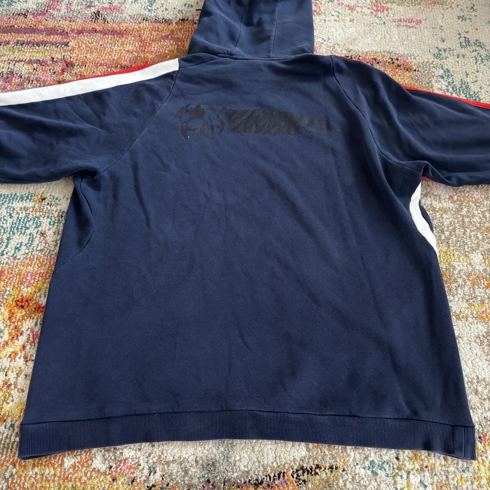 Vintage Faded Y2K Adidas Center Logo Hoodie New England Revolution Sz 2XL